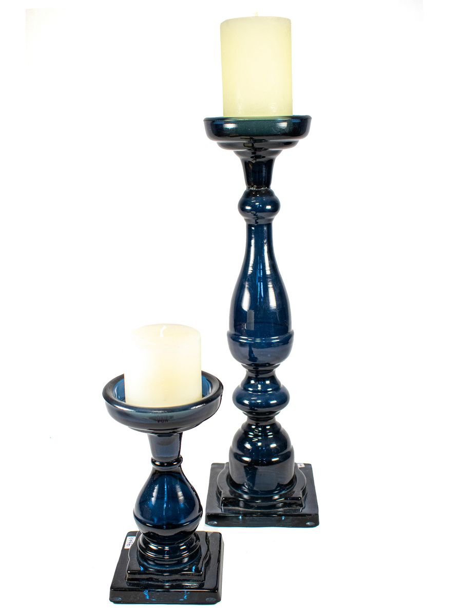 Candelabro de vidrio azul IVSA Venta mayorista de objetos de