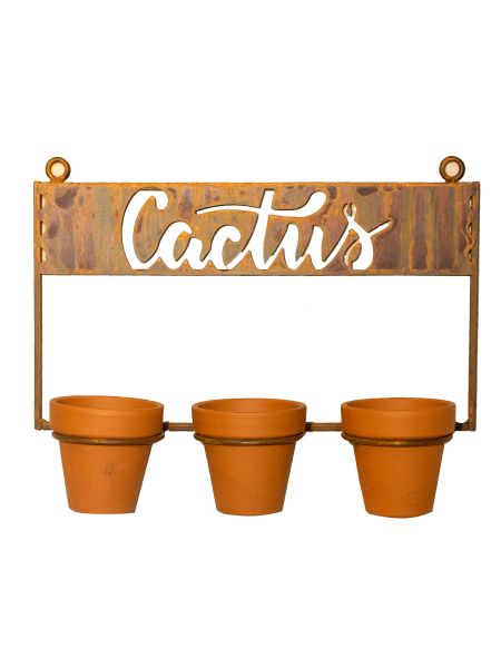 Macetero pared cactus con 3 macetas