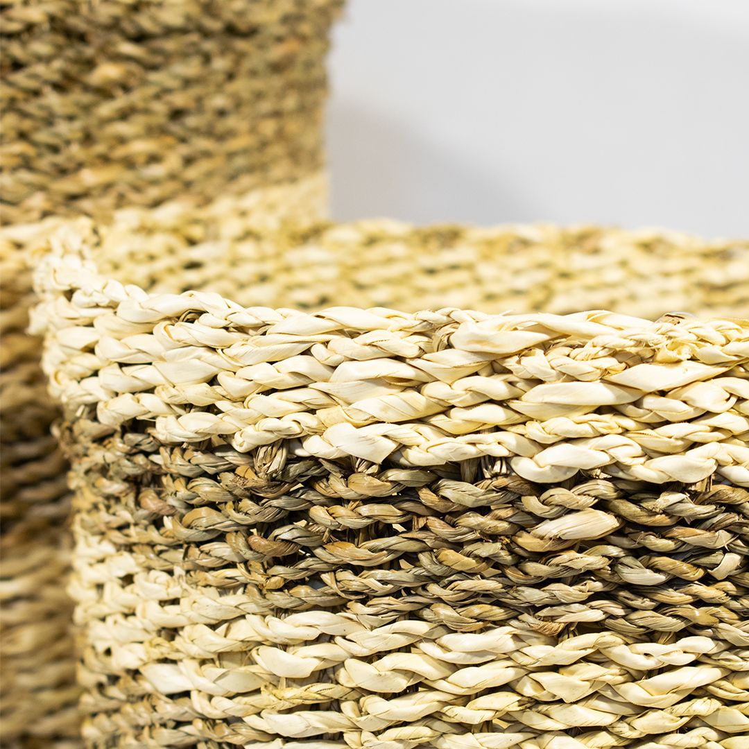 Set de 2 Canastos redondos rayados - IVSA - Venta de objetos de