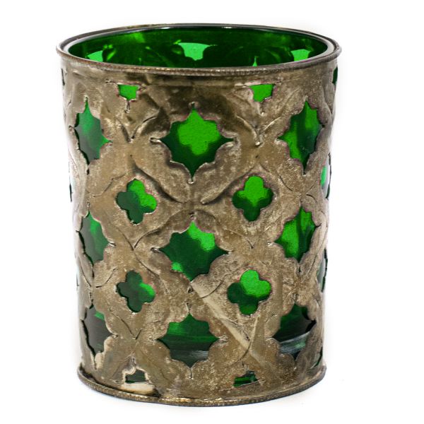 Portavela grande de vidrio