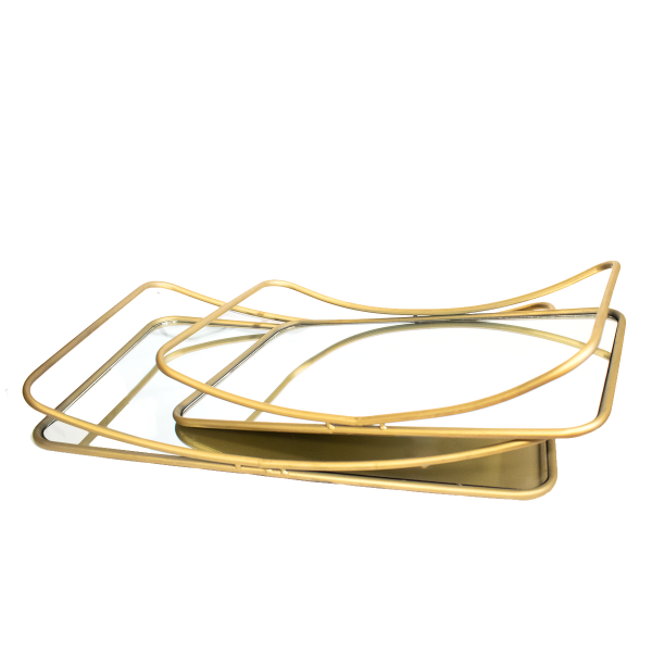 Bandeja dorada Con Espejo