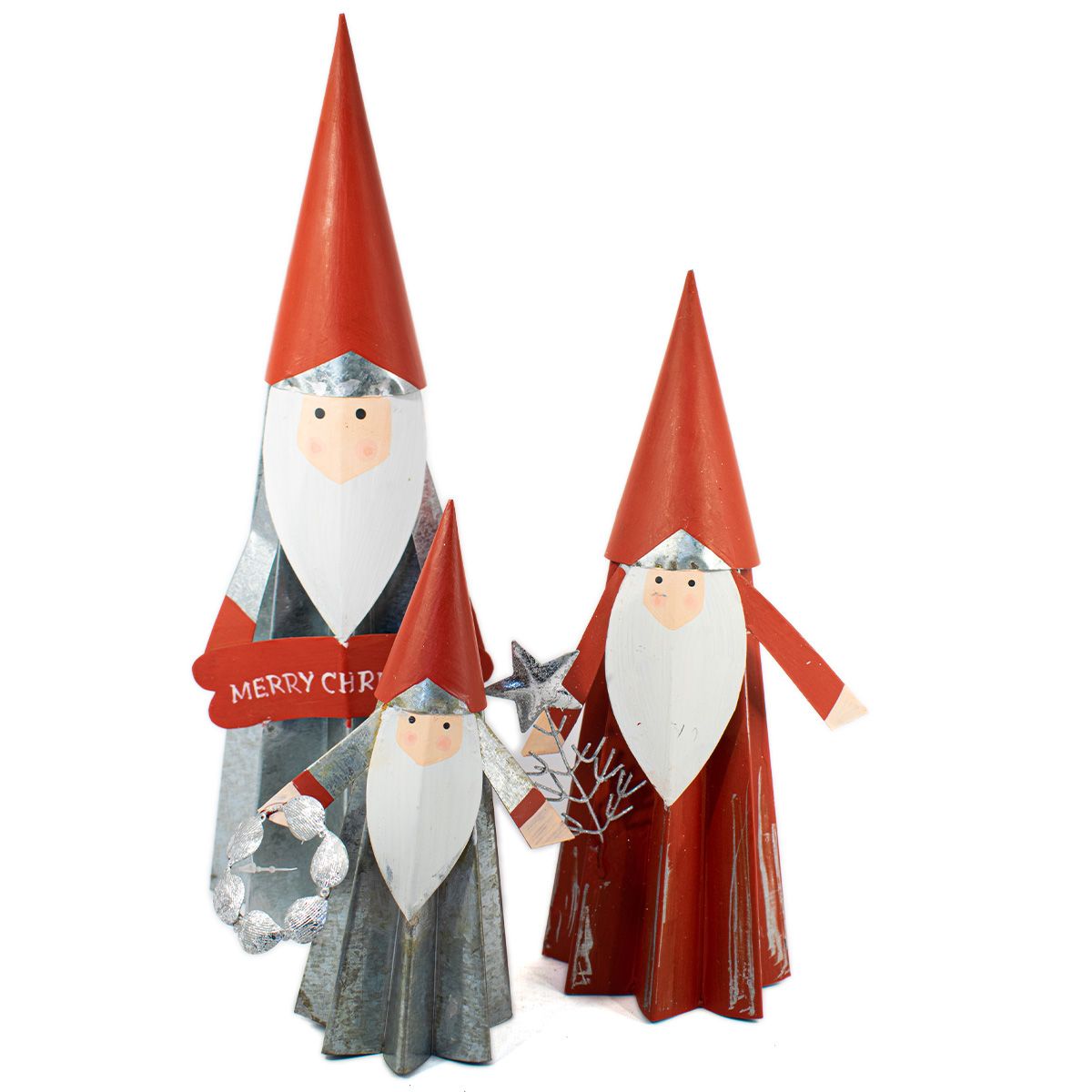 Papa Noel Metal IVSA Venta mayorista de objetos de decoración.