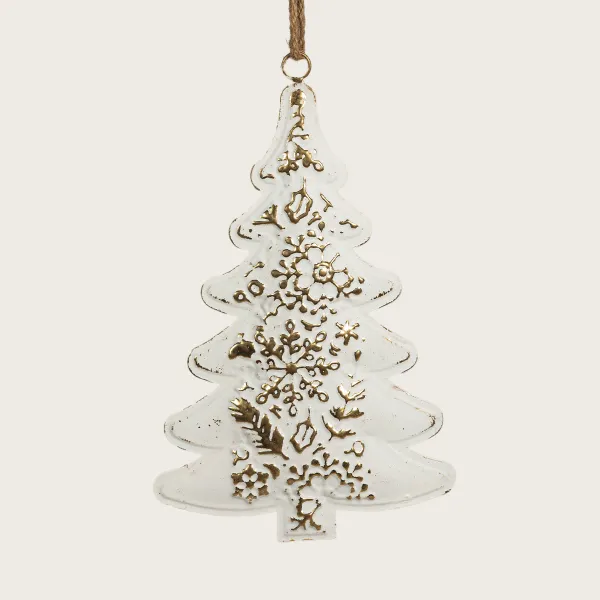 PINO COLGAR METAL BLANCO Y DORADO