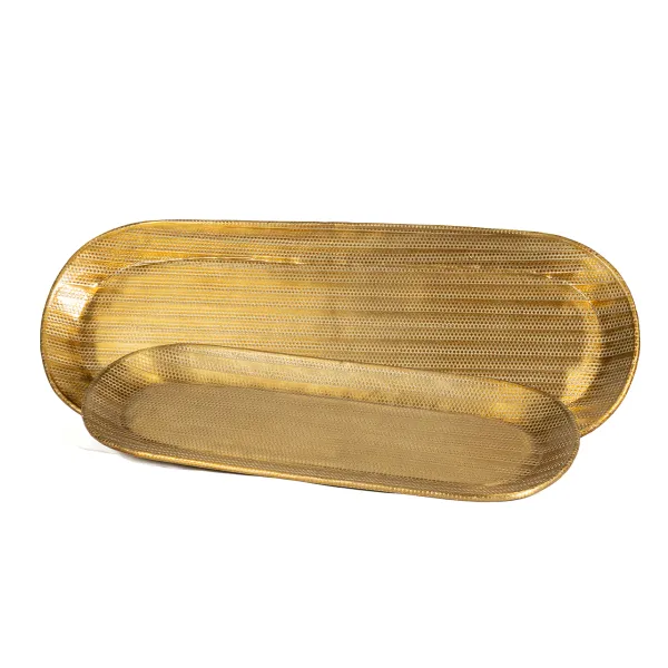 S*2 BANDEJAS METAL GOLD