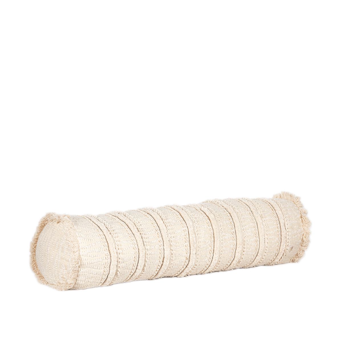 Almohadon Caramelo Curl Con Flecos - 67 X 18 Cm