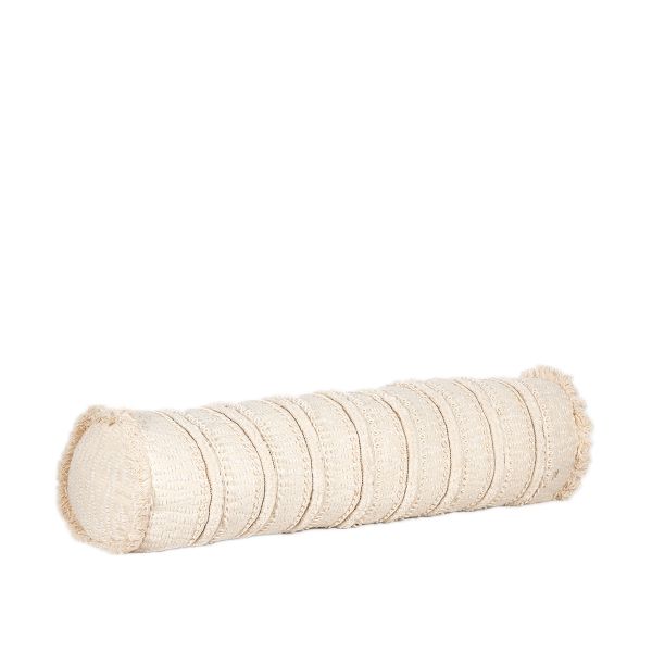 Almohadon Caramelo Curl Con Flecos - 67 X 18 Cm