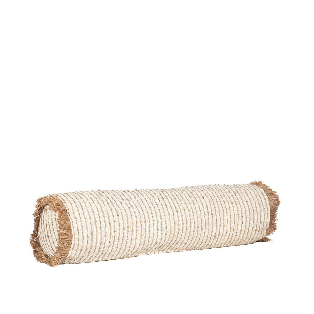 Almohadon Caramelo Lines  Con Flecos - 67 X 18 Cm