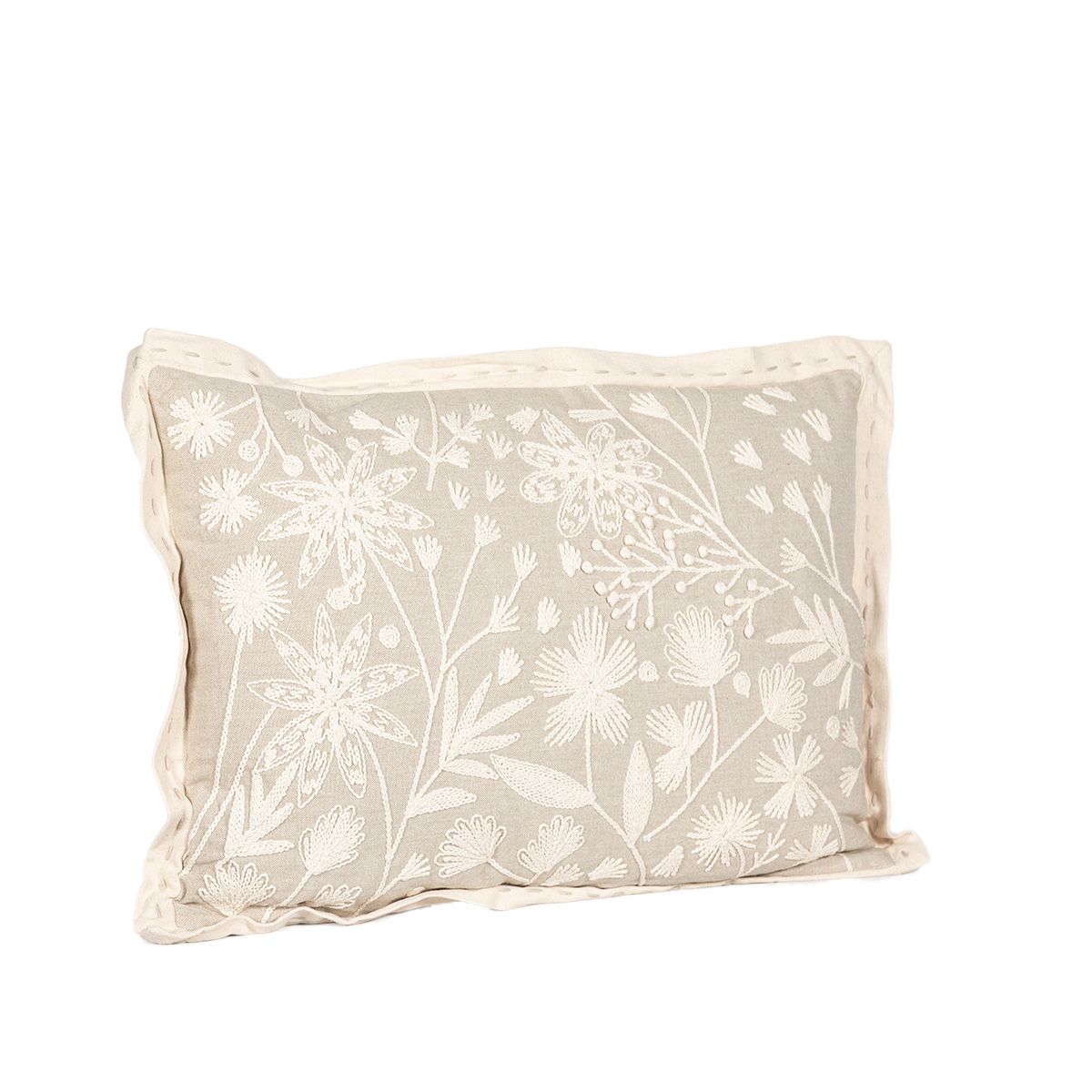 Almohadon Flowers Bordado - 35 X 50 Cm
