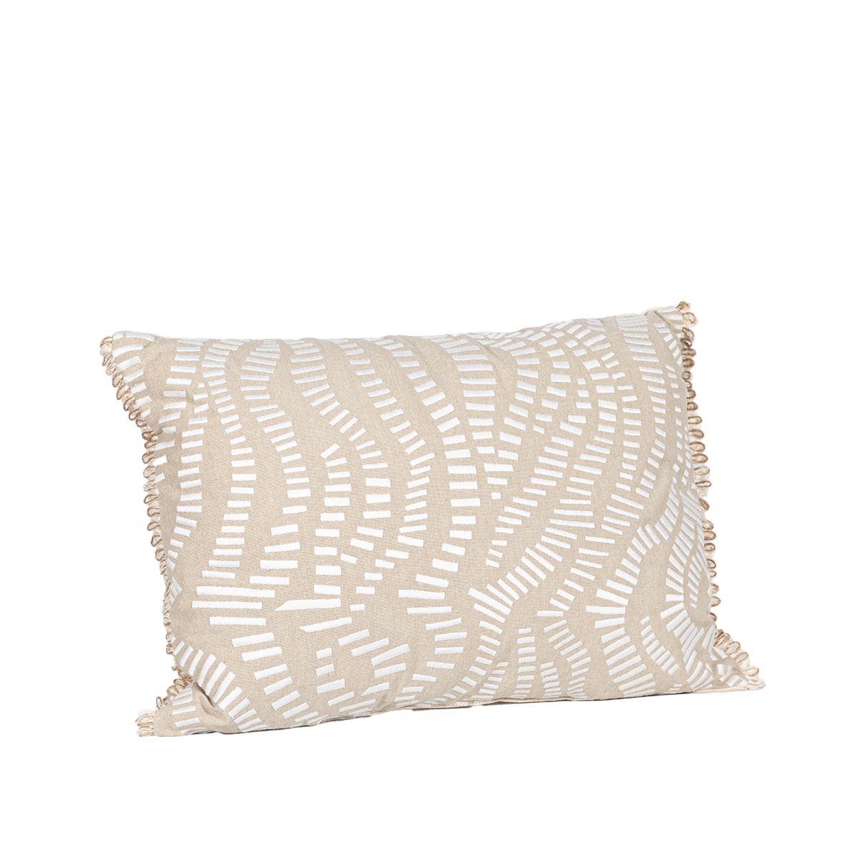 Almohadon Trails Bordado Con Flecos - 35 X 50 Cm