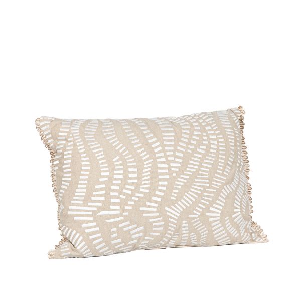 Almohadon Trails Bordado Con Flecos - 35 X 50 Cm