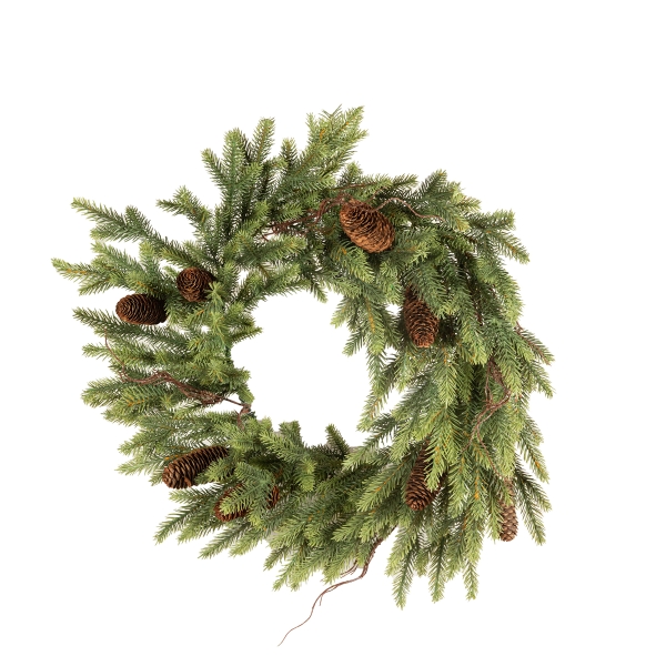 Corona Picea Con Piñas 60cm