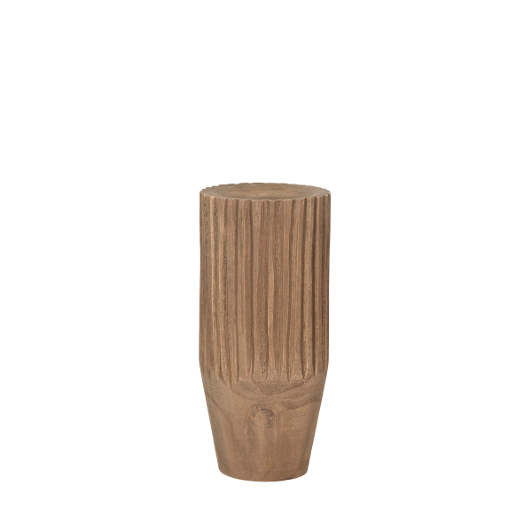 Florero Madera Surcos Base Lisa