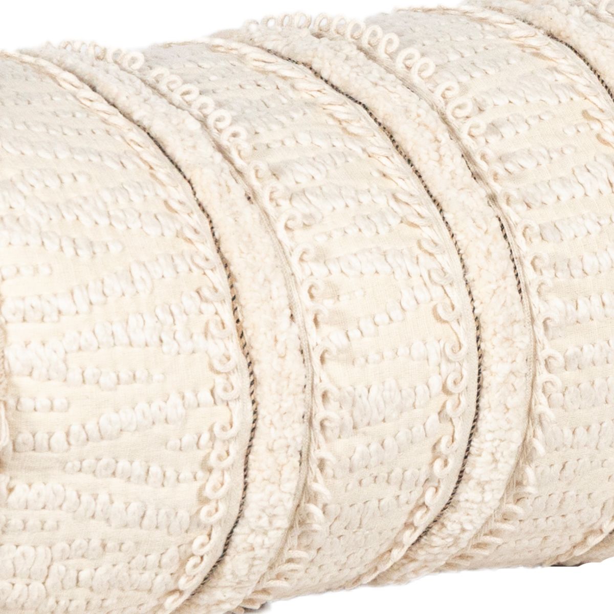 Almohadon Caramelo Curl Con Flecos - 67 X 18 Cm