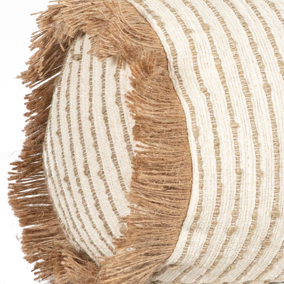 Almohadon Caramelo Lines  Con Flecos - 67 X 18 Cm