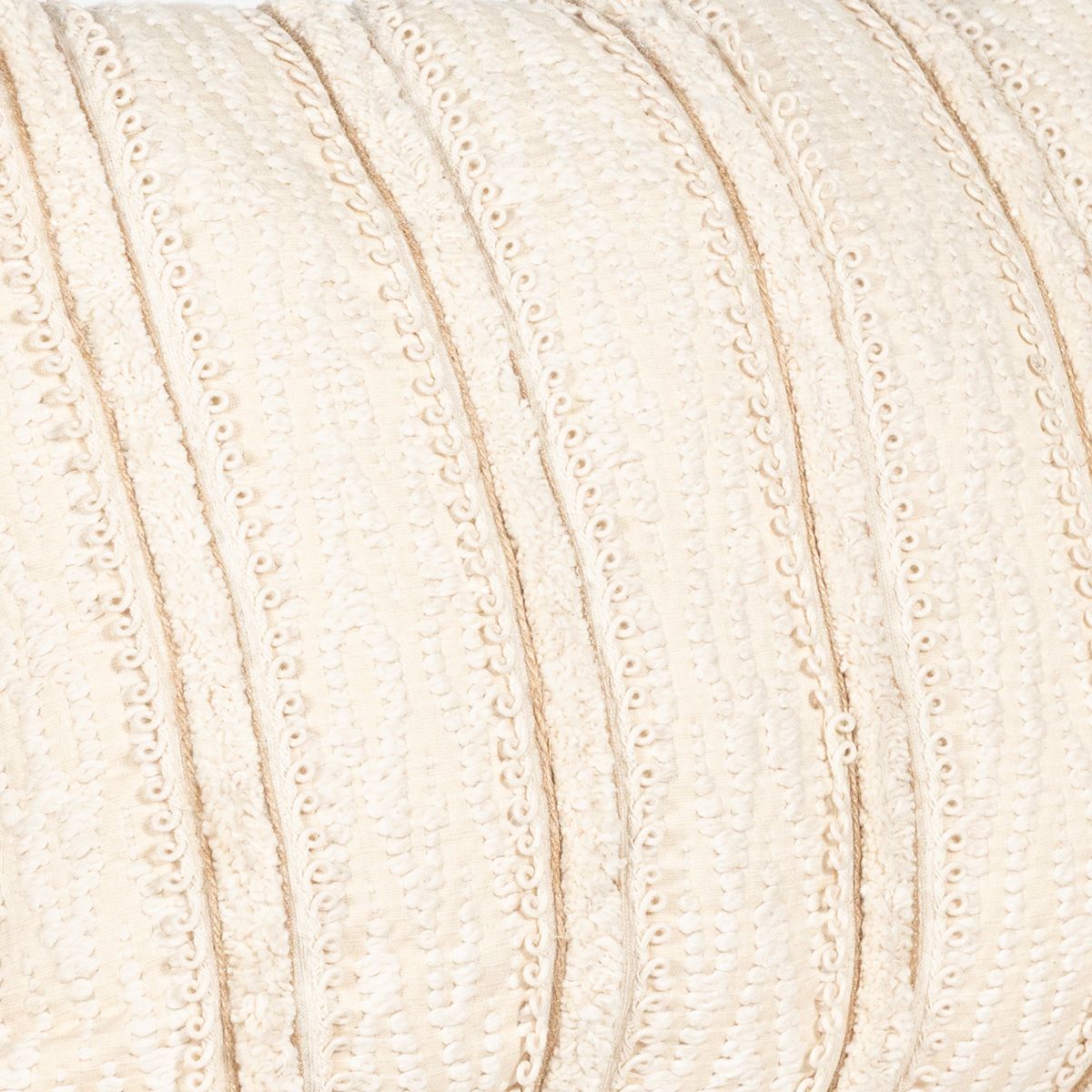 Almohadon Curl Bordado Con Flecos - 35 X 50 Cm