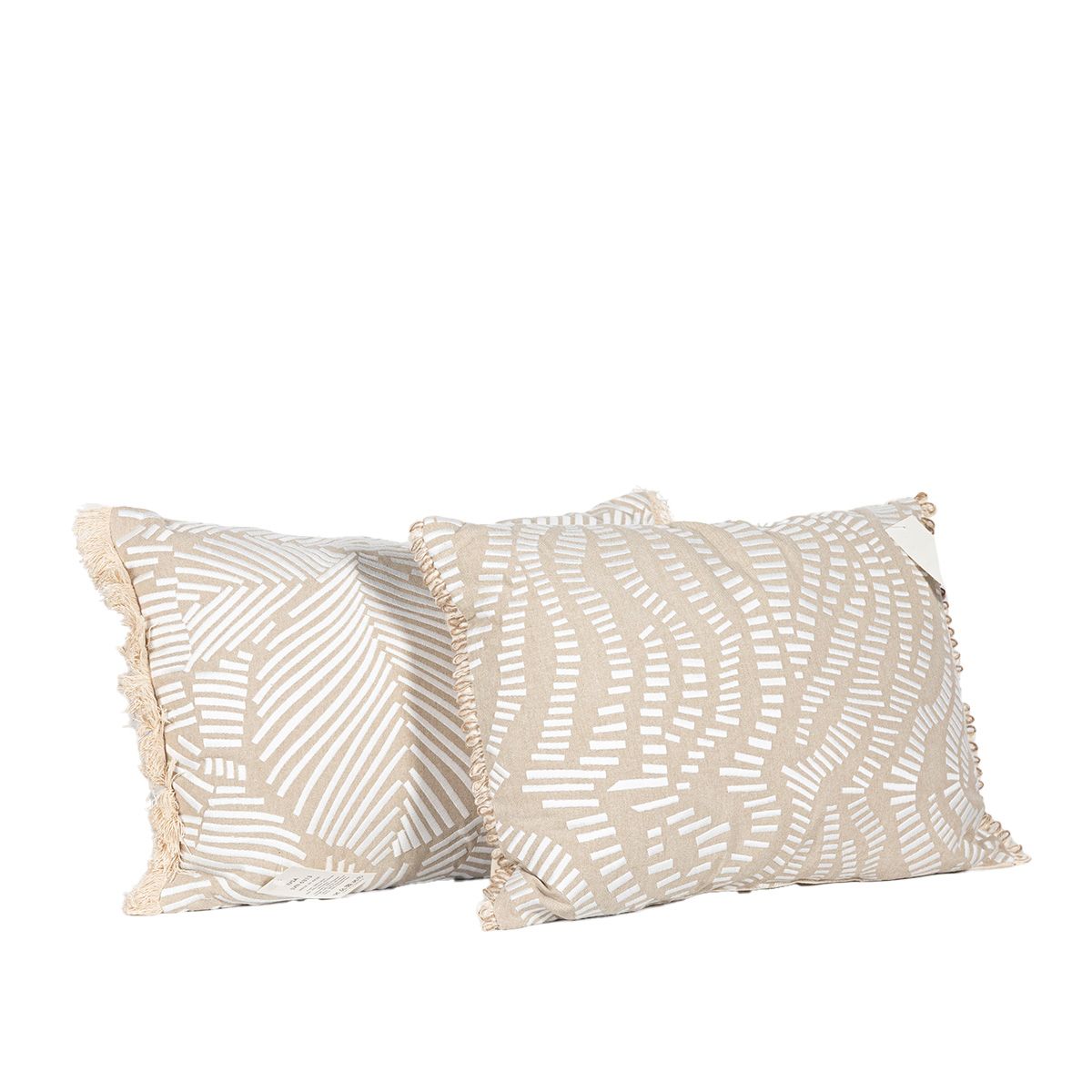 Almohadon Trails Bordado Con Flecos - 35 X 50 Cm