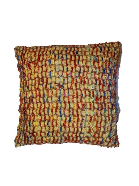 Almohadón arpillera cuadrados