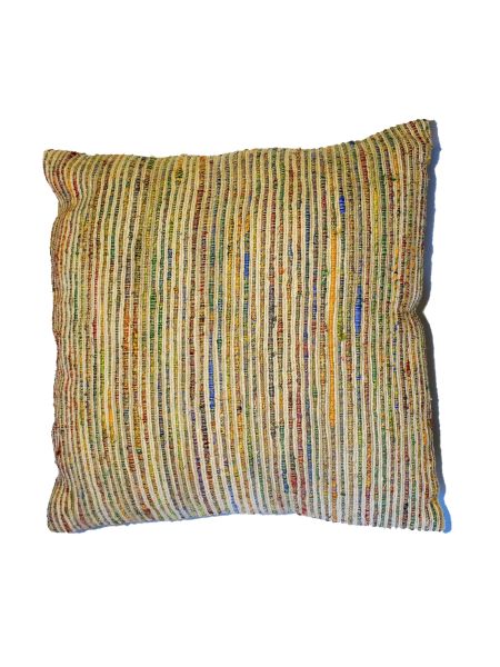 Almohadón rústico rayado multicolor