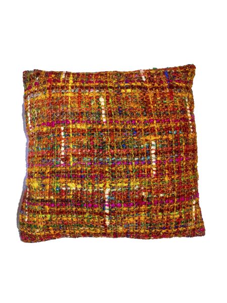 Almohadón telar con rojo